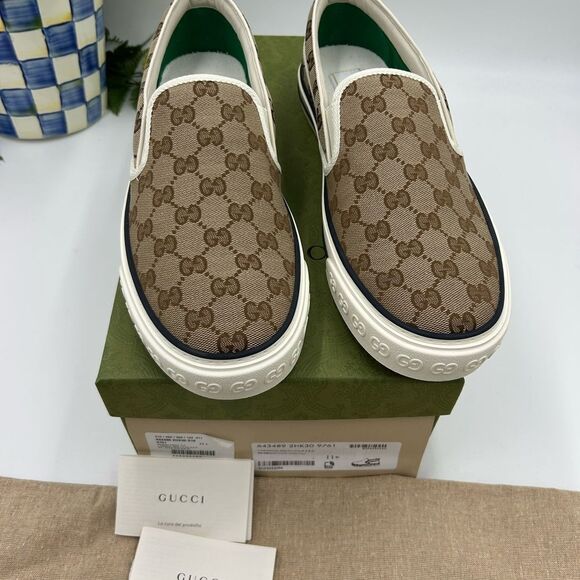 Man Gucci tennis low top 1977 sneakers size 11.5 made in Italy - Picture 5 of 11